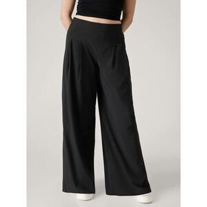 ATHLETA Brooklyn Heights Womens High Rise Pleated Wide Leg Pant 12 Tall Black
